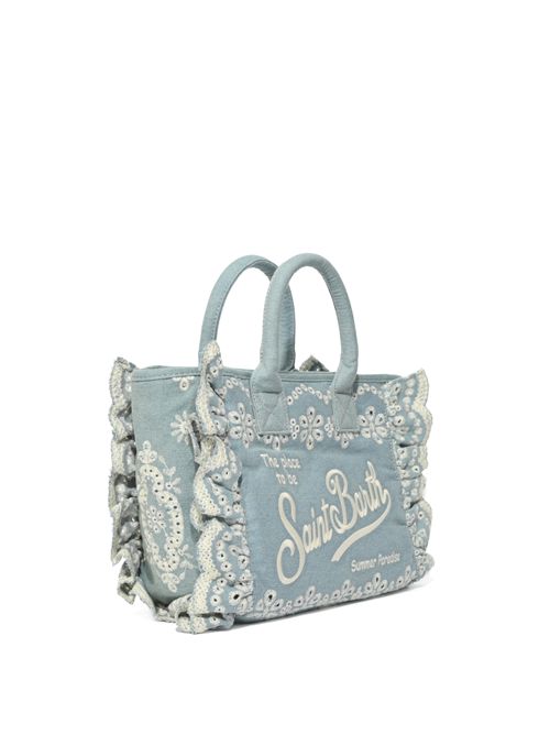 Borsa Colette Volant in cotone sangallo Denim chiaro Mc2 Saint Barth | COL002702535L